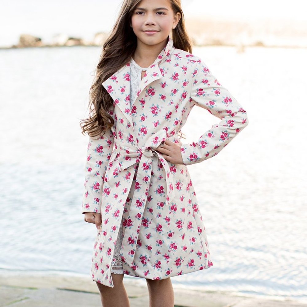 Presley Trench Coat in Pink Floral SOLD OUT ONLINE
